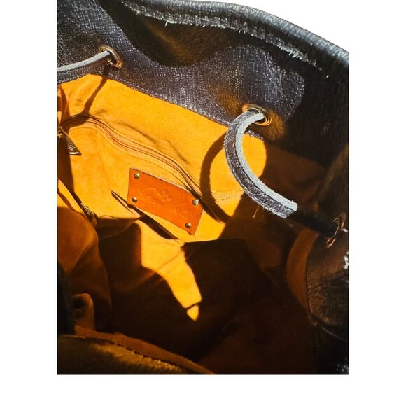 Patricia Nash Braided Leather Drawstring Bucket bag in blue - Picture 7 of 9